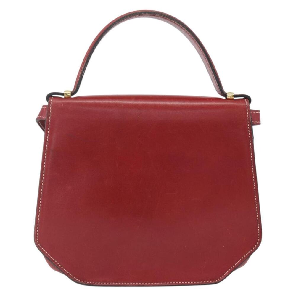 Christian Dior Hand Bag Leather 2way Red Gold Auth 159290 - Picture 2 of 16